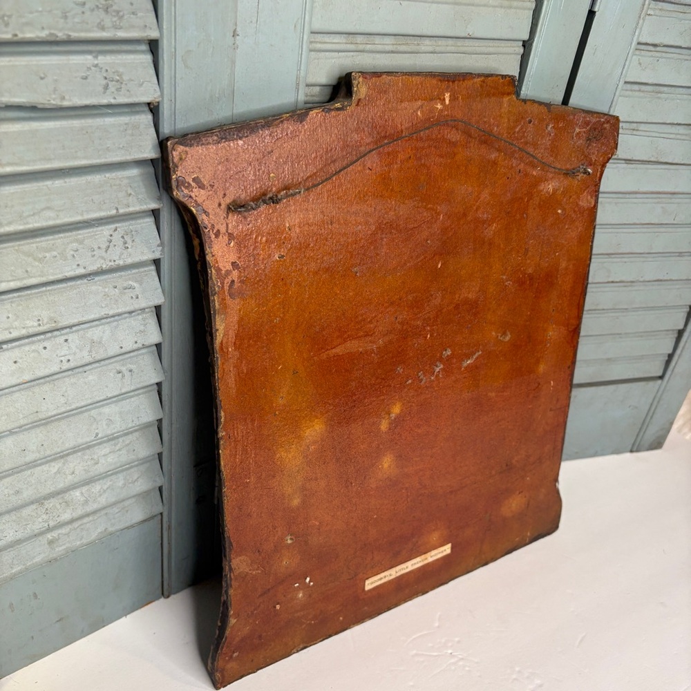 Antique WWI "GOODBYE, LITTLE FRENCH MOTHER" Wooden Wall Art Norman Rockwell - Picture 7 of 10
